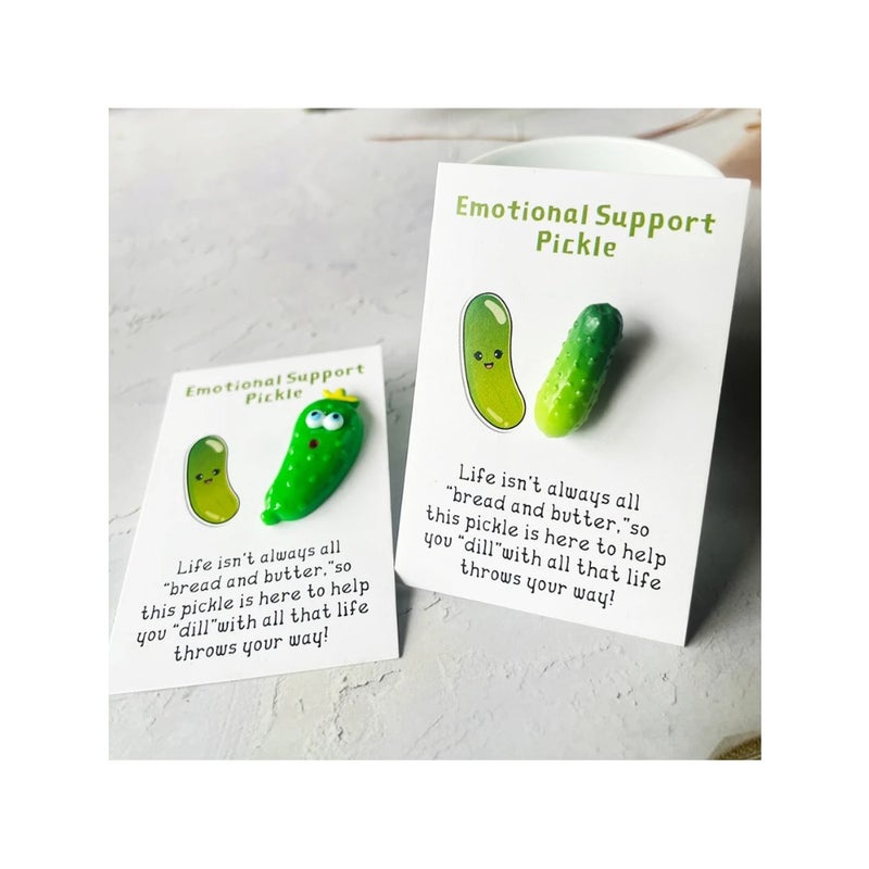 1pc Fun Pocket Hug Resin Cartoon Pickle Card - Emotional Suppor T, Warm Hug Encouragement For Family And Friends, Birthday Holiday Gift With Uplifting Message - Unique, Quirky, And Heartwarming Way To Show You Care - Image 2