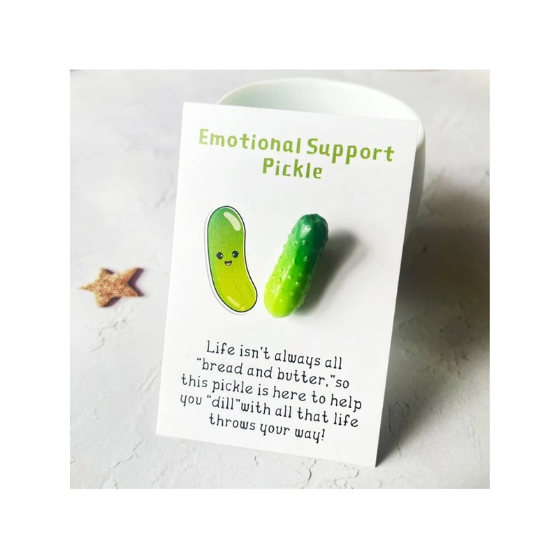 1pc Fun Pocket Hug Resin Cartoon Pickle Card - Emotional Suppor T, Warm Hug Encouragement For Family And Friends, Birthday Holiday Gift With Uplifting Message - Unique, Quirky, And Heartwarming Way To Show You Care - Image 3