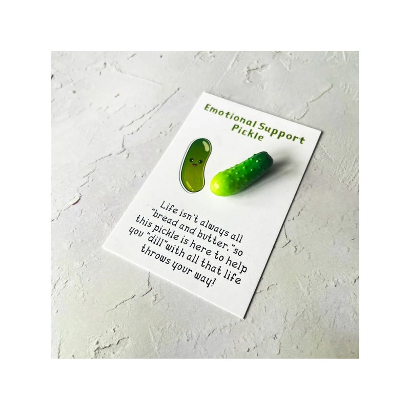 1pc Fun Pocket Hug Resin Cartoon Pickle Card - Emotional Suppor T, Warm Hug Encouragement For Family And Friends, Birthday Holiday Gift With Uplifting Message - Unique, Quirky, And Heartwarming Way To Show You Care - Image 4
