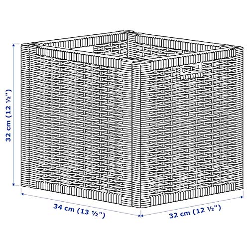 Akway AKWAY Wicker Cube Wardrobe Basket For Storage Cloths Newspapers Photos Toys Plants Or Other Memorabilia 125W X 135L X 125H Inch Beige  - Image 4