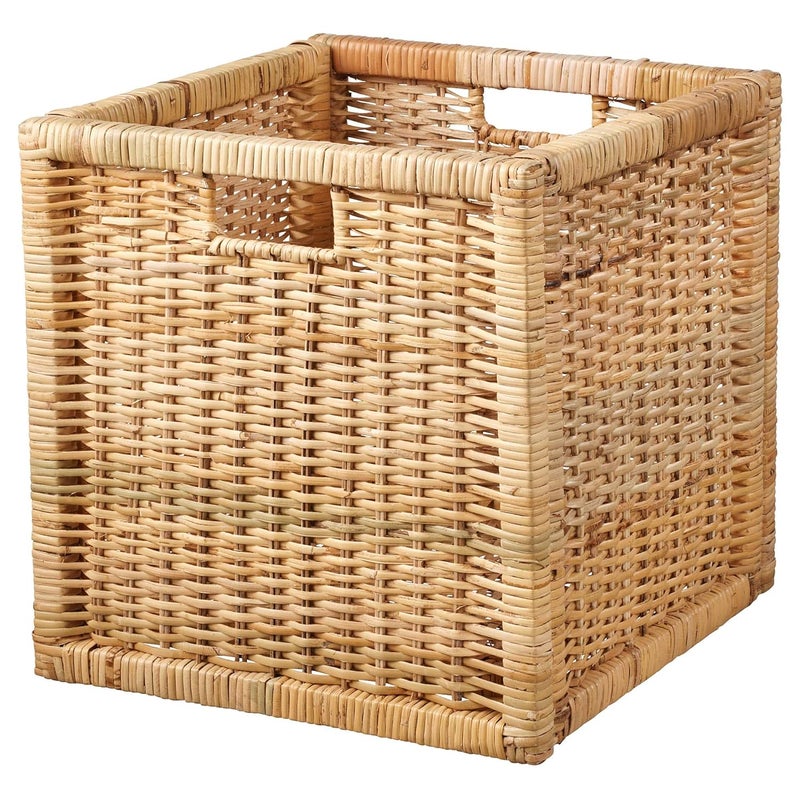 Akway AKWAY Wicker Cube Wardrobe Basket For Storage Cloths Newspapers Photos Toys Plants Or Other Memorabilia 125W X 135L X 125H Inch Beige  - Image 1