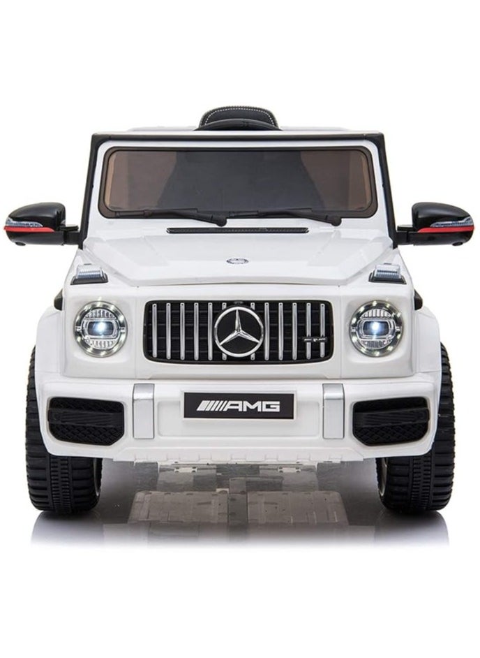 AL BADER Children's Mercedes AMG G63 G-Class With Remote Control and 2-Motors Electric, 12V Battery, Openable Doors, Car for Ages 2-8 Years (White).  - Image 1