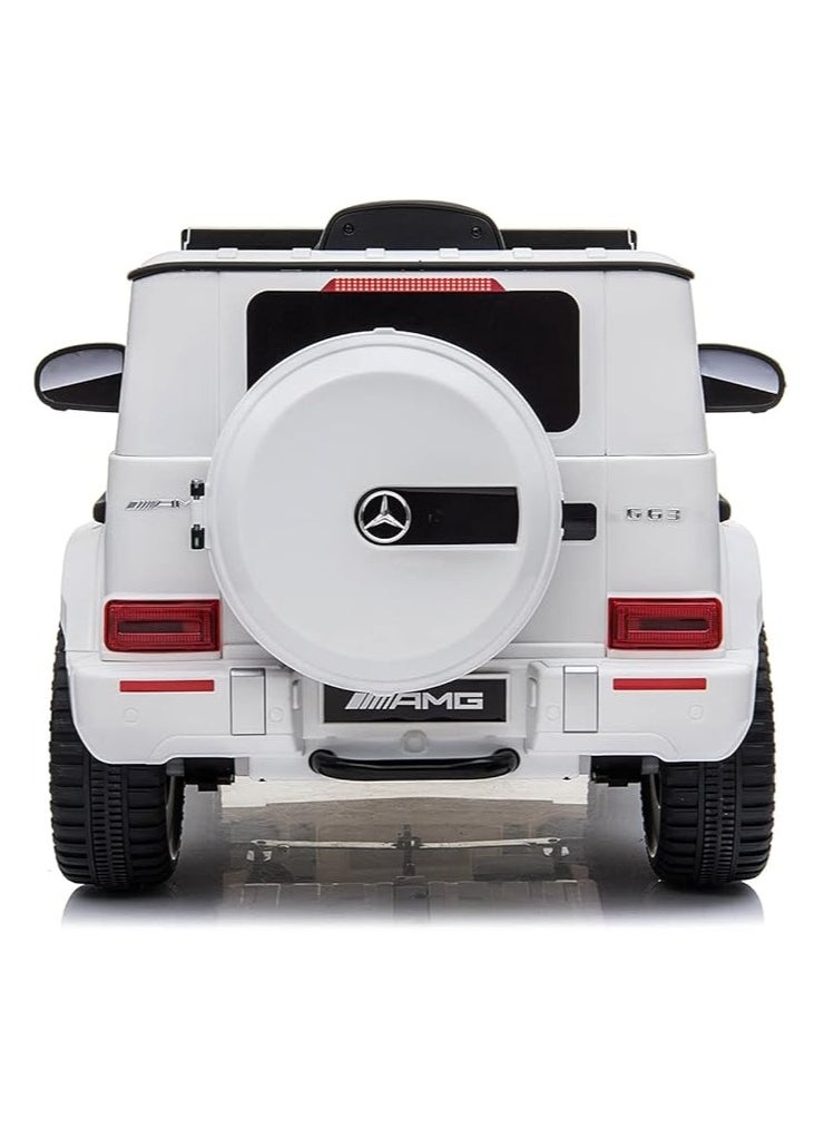 AL BADER Children's Mercedes AMG G63 G-Class With Remote Control and 2-Motors Electric, 12V Battery, Openable Doors, Car for Ages 2-8 Years (White).  - Image 4