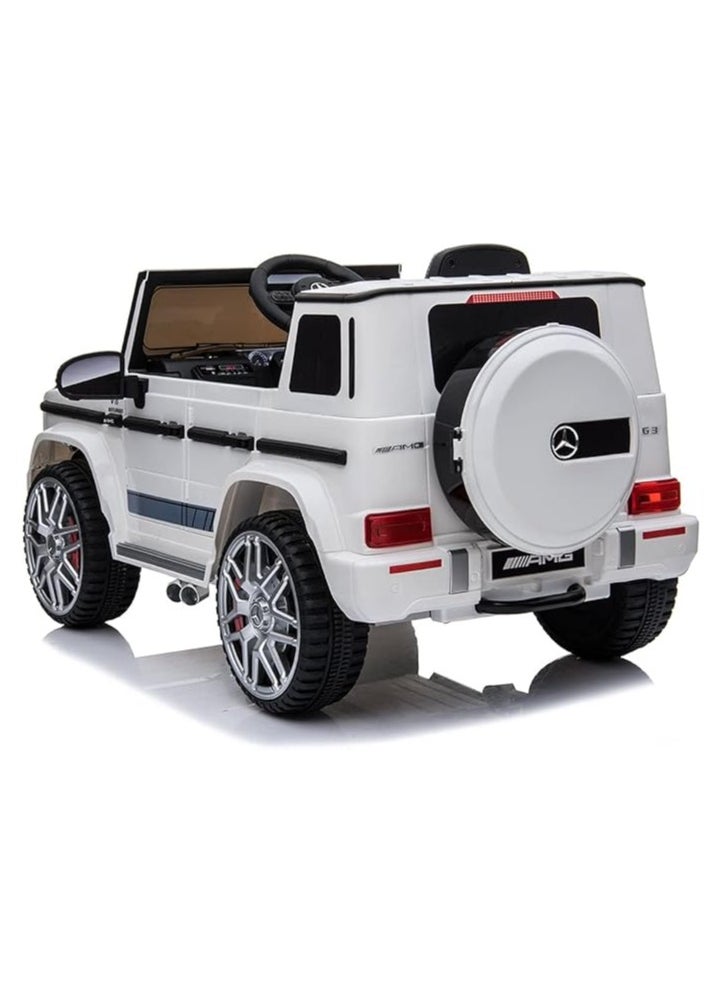 AL BADER Children's Mercedes AMG G63 G-Class With Remote Control and 2-Motors Electric, 12V Battery, Openable Doors, Car for Ages 2-8 Years (White).  - Image 5