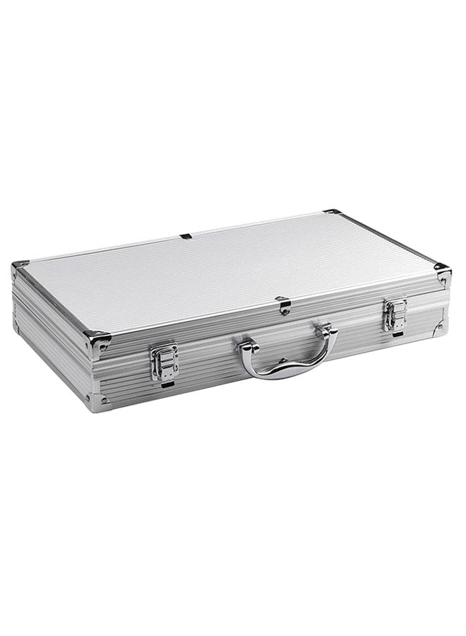 NIBEMINENT 11-Piece Barbecue Grilling Accessories Tool Set With Case Silver/Black - Image 2