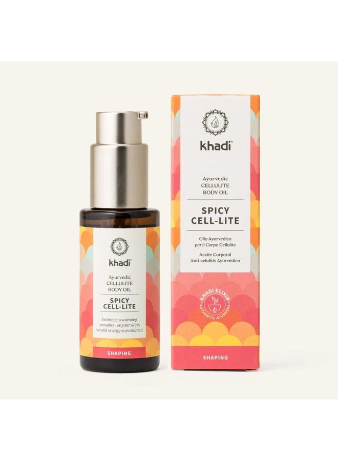 KHADI SPICY CELL-LITE Ayurvedic Elixir Skin & Soul Body Oil, 100% Natural, Herbal & Vegan, Reduces Cellulite, Stimulates Blood Circulation and Skin Metabolism While Burning Toxins, 1.69 oz - Image 2
