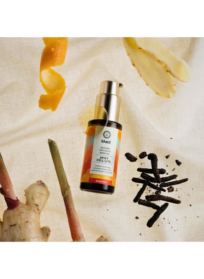 KHADI SPICY CELL-LITE Ayurvedic Elixir Skin & Soul Body Oil, 100% Natural, Herbal & Vegan, Reduces Cellulite, Stimulates Blood Circulation and Skin Metabolism While Burning Toxins, 1.69 oz - Image 5