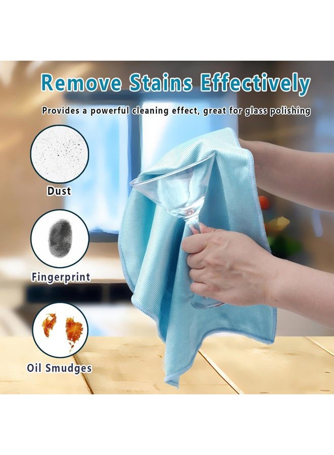 Misequal 6 Pack Glass Cleaning Cloth Microfiber Cleaning Cloth for Window Eveglass Jewelry Lens (Blue) - Image 3