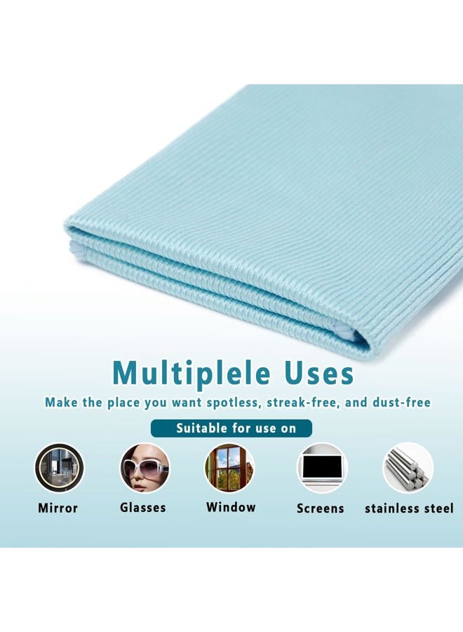 Misequal 6 Pack Glass Cleaning Cloth Microfiber Cleaning Cloth for Window Eveglass Jewelry Lens (Blue) - Image 4