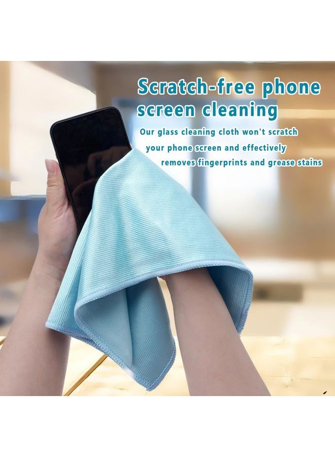 Misequal 6 Pack Glass Cleaning Cloth Microfiber Cleaning Cloth for Window Eveglass Jewelry Lens (Blue) - Image 2
