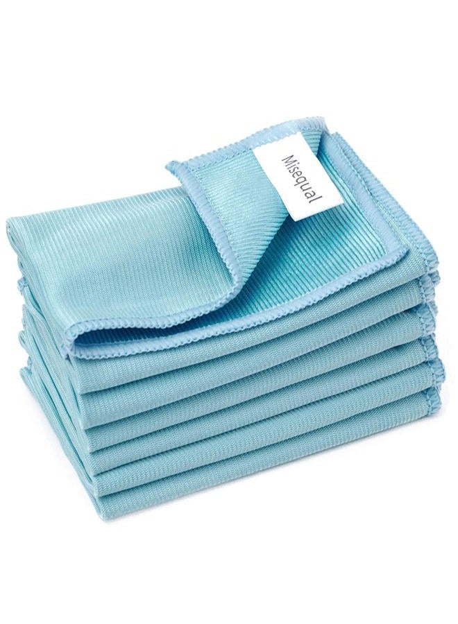 Misequal 6 Pack Glass Cleaning Cloth Microfiber Cleaning Cloth for Window Eveglass Jewelry Lens (Blue) - Image 1