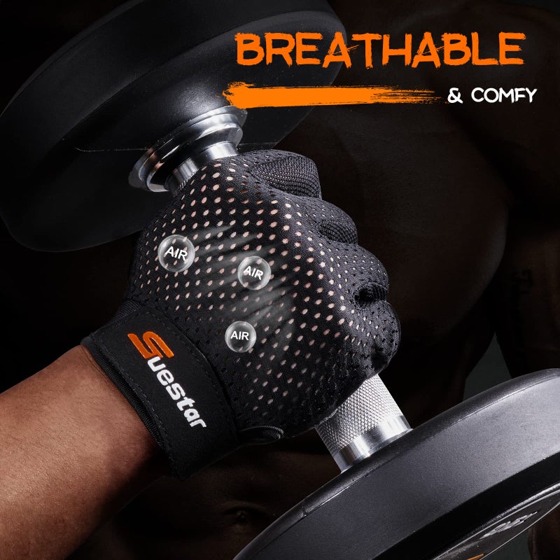 SueStar Workout Gloves for Men Women 2022, Weight Lifting Gloves with [Full Palm Protection] [Excellent Grip] Gym Gloves, Ultra Breathable Exercise Gloves for Weightlifting, Fitness, Training, Hanging - Image 5