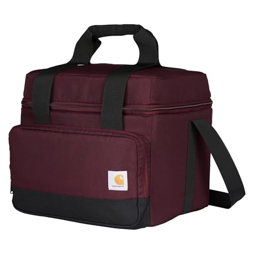 Carhartt Insulated Two Compartment Cooler Durable Water Repellent Material WFront Zippered Pocket for Camping Beach Travel 24 Can Port - Image 1