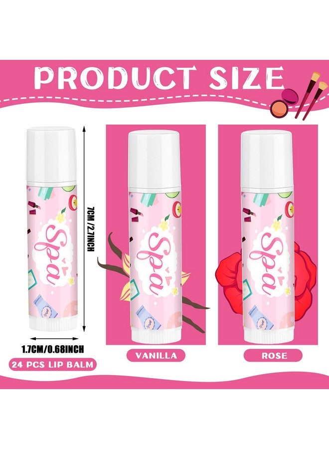 Suttmin 24 Pcs Spa Party Favor For Girls Spa Party Lip Balm Makeup Party Gifts Sleepover Party Favor Slumber Party Supplies For Girls Women Spa Birthday Party Supplies (Vanilla Rose) - Image 2