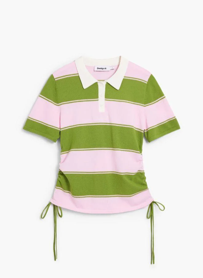 Desigual Multicolour Polo shirt with ties for Women | Best Price UAE