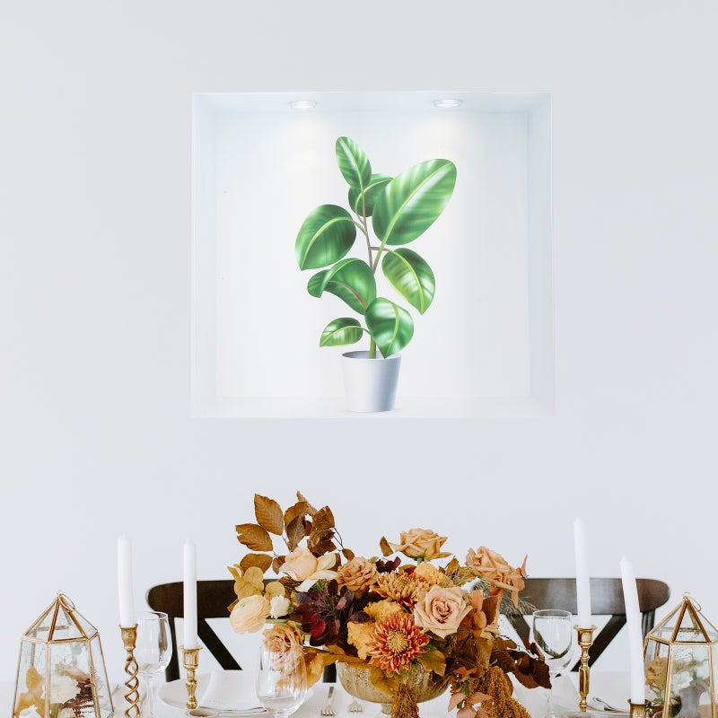 8 pcs Wall Stickers Background Stickers Bonsai Design Fake Window Stickers - Image 3