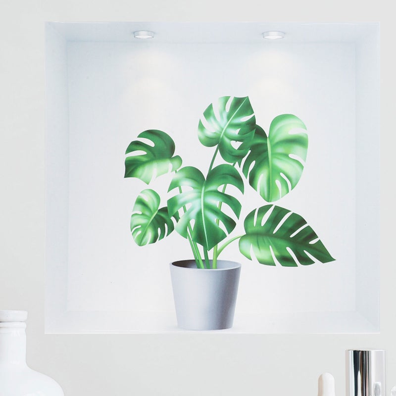 8 pcs Wall Stickers Background Stickers Bonsai Design Fake Window Stickers - Image 2