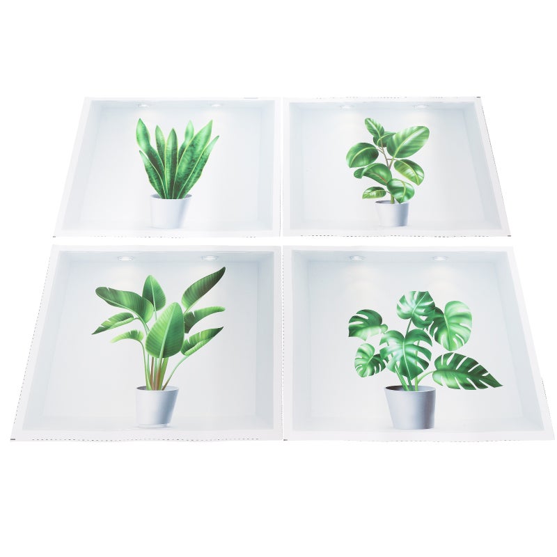 8 pcs Wall Stickers Background Stickers Bonsai Design Fake Window Stickers - Image 5