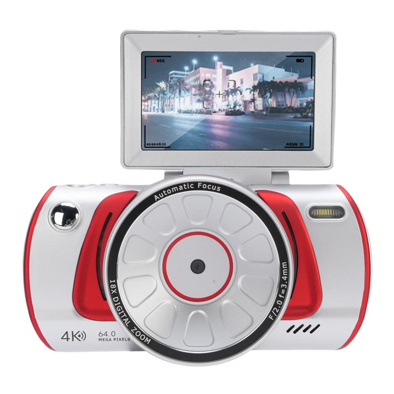 4K Digital Camera: 64MP Sensor, 18x Optical Zoom, Smart Auto Focus - Retro Design, Advanced Stabilization, Wifi Enabled for Travel Adventures, Family Gatherings & Selfies - Image 2