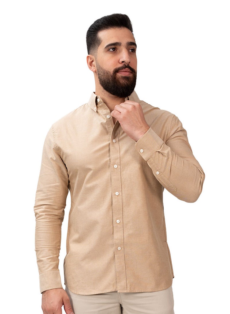 GIORDANO Men's Oxford Long Sleeve Shirt - Image 1