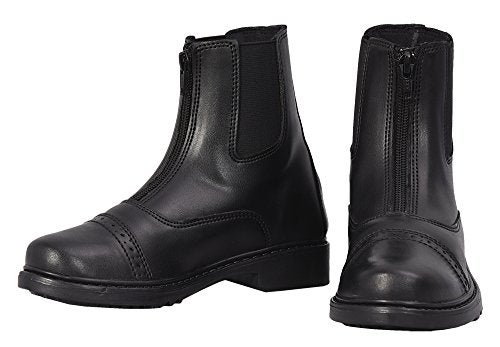 TuffRider Children's Starter Front Zip Paddock Boots, Black, 10 - Image 1