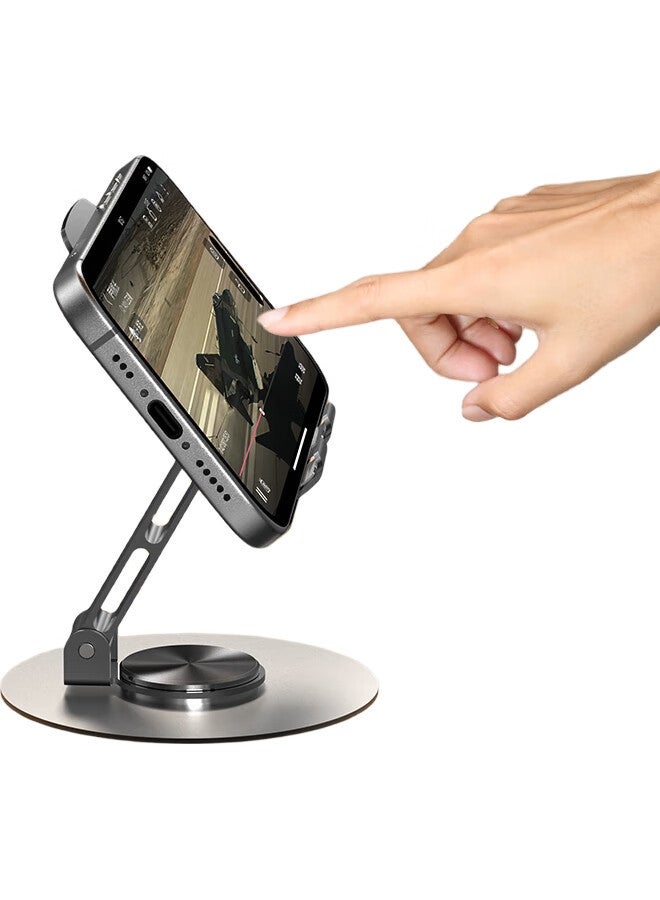 Dipple Dipuer Phone Desktop Stand, Ipad Tablet Metal Phone Holder, Portable Foldable Adjustable Rotating Binge-Watching Filming, Multifunctional Lazy Phone Stand - Image 3