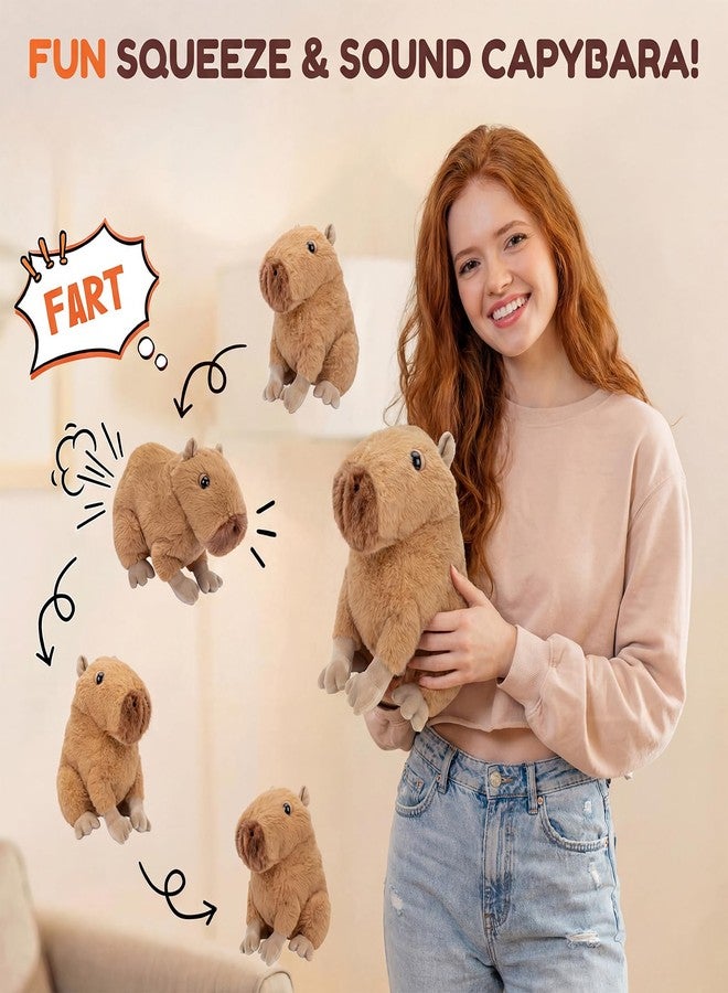 Freetoes Farting Cute Capybara Stuffed Animal,Funny Capybara Plush Squishy Fart Noise Maker,Capibaras Peluches Funny Gag Toys Gifts,Weird Things Office Pranks Stuff,Prank Noise Maker - Image 4