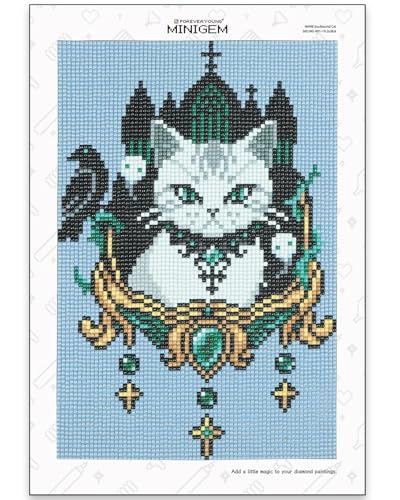 forever young Minigem Cat Diamond Painting Kits for Adults Gothic Canvas Small Diamond Art Kits for Beginners Round Beads Mini Diamond Art Kits for Adults 76 x 113 Inch Soulbound Cat - Image 1