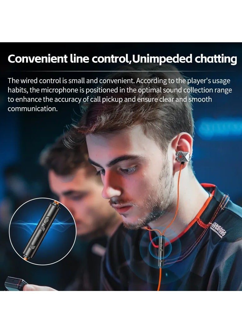 Plextone Plextone M416 In-Ear Gaming Headphones with Acoustic Drivers, Built-in Microphone, and AUX Pin Volume Control - Orange  - Image 3