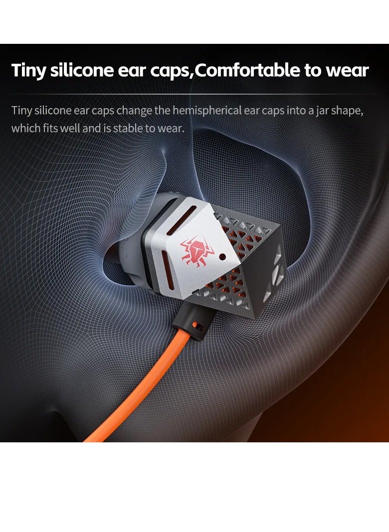 Plextone Plextone M416 In-Ear Gaming Headphones with Acoustic Drivers, Built-in Microphone, and AUX Pin Volume Control - Orange  - Image 5