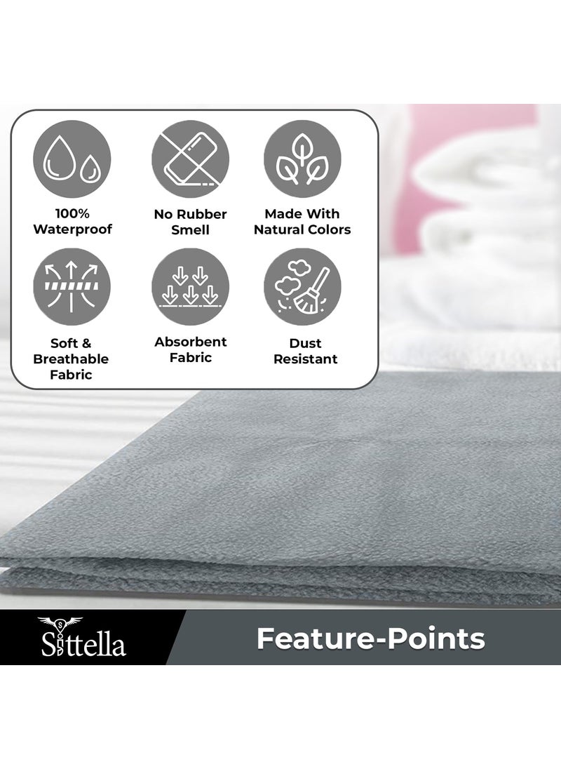 SITTELLA SITTELLA 1 Piece Absorbent Waterproof Mattress Protector Sheet for Babies Quick Dry Washable 70x50 cm Small Grey  - Image 4