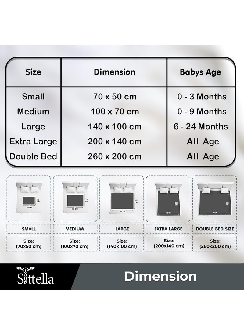 SITTELLA SITTELLA 1 Piece Absorbent Waterproof Mattress Protector Sheet for Babies Quick Dry Washable 70x50 cm Small Grey  - Image 2