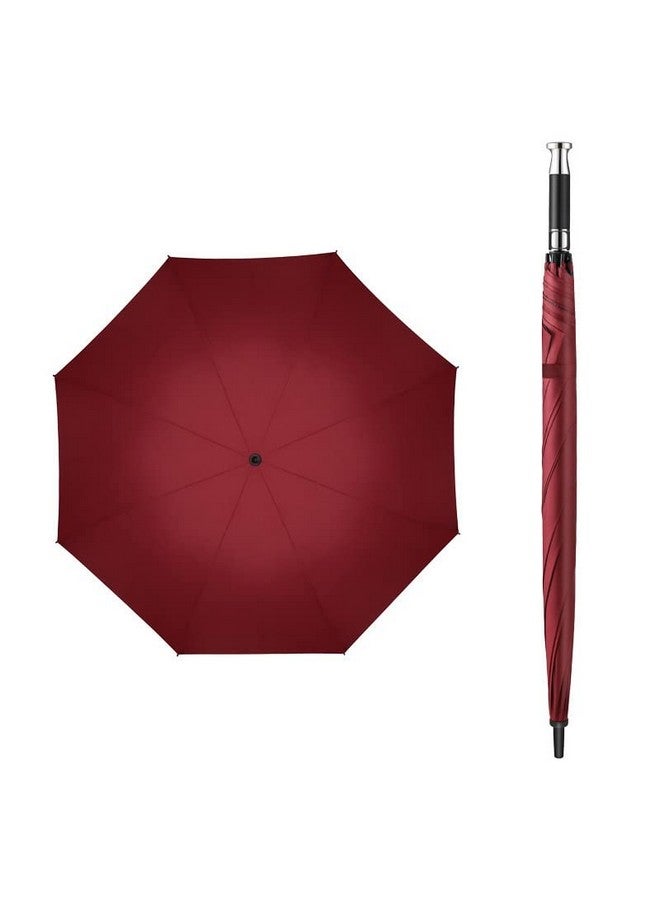 STAR WORK Maharajah Edition Waterproof Big Umbrellas For Men & Women | Stylish Handle With Umbrella Cover | Anti Fade Summer & Winter Chaata With Metal Stick & Floor Pointer | Double Canopy (Maroon) - Image 1