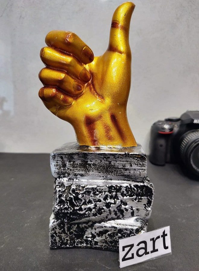 zart New Decorative Thumbs Up Sign Showpiece Collectible Figurines for Home Décor Decoration Item (23 cm X 8.8 cm)(C) - Image 1