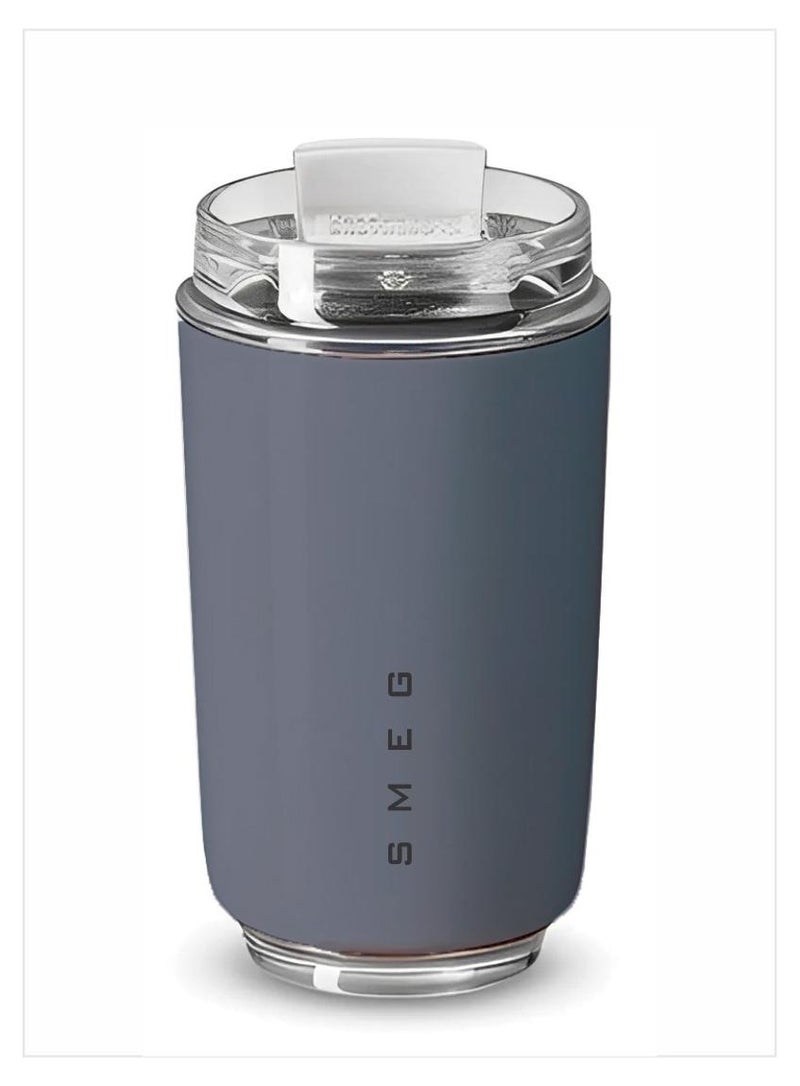 smeg Travel Mug, Insulated Coffee Tumbler, Leak Proof Stainless Steel Thermal Reusable Coffee Cup, Lightweight And Portable Drink Container For Home Office Traveling, (1pc, 240ML Grey) - Image 1