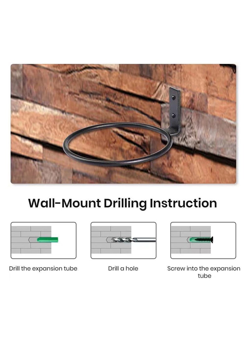 حامل أصيص نباتات معدني معلق على الحائط، شماعة نباتات حديدية معلقة على الحائط، حاملات أواني زهور فنية للخارج 4 بوصة، طقم من 3 - Image 3