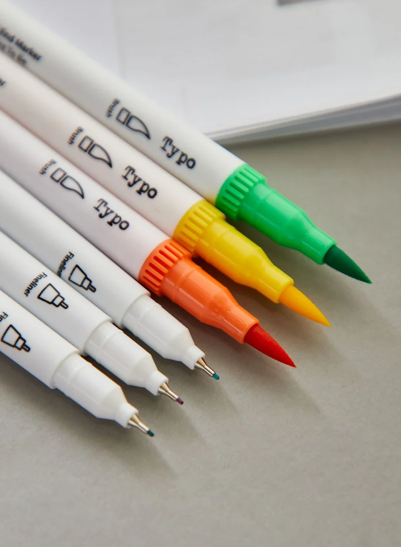 Typo 6 Pack Bright Dual Markers