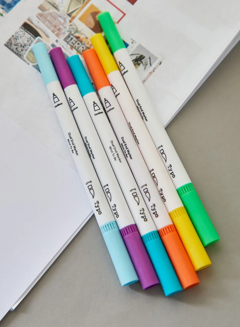 Typo 6 Pack Bright Dual Markers