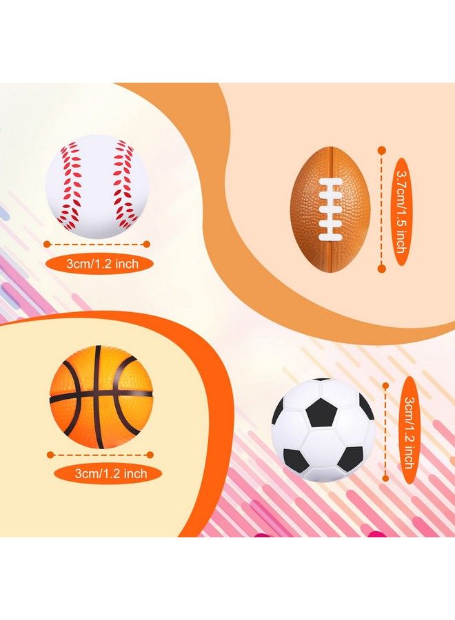 Zhanmai 60 Pieces Sports Party Favors Balls Foam Stress Balls Tiny Sports Balls Including Basketball Soccer Ball Baseball Football For Stress Relief Ball Games Stocking Stuffers - Image 3