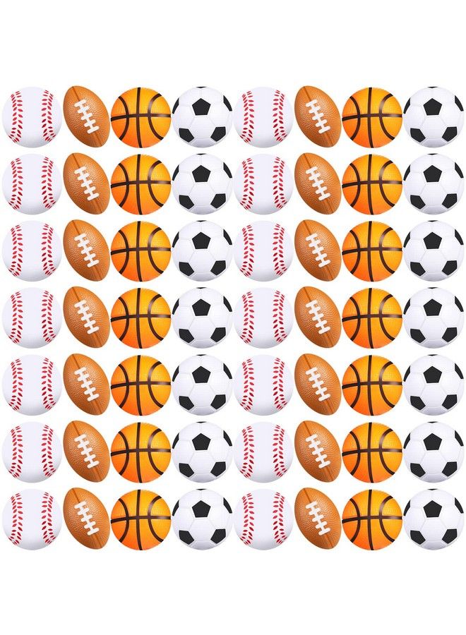 Zhanmai 60 Pieces Sports Party Favors Balls Foam Stress Balls Tiny Sports Balls Including Basketball Soccer Ball Baseball Football For Stress Relief Ball Games Stocking Stuffers - Image 2
