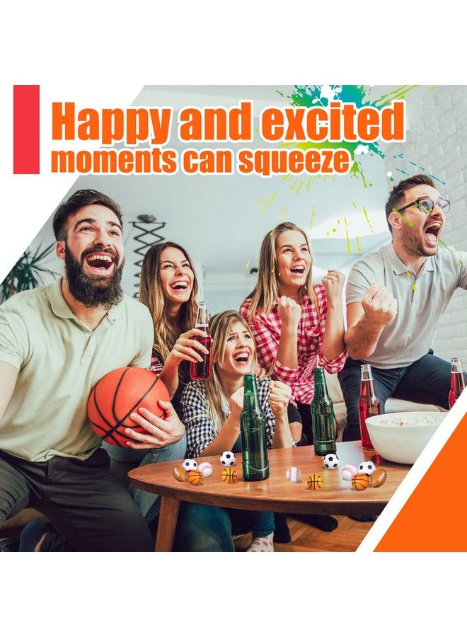 Zhanmai 60 Pieces Sports Party Favors Balls Foam Stress Balls Tiny Sports Balls Including Basketball Soccer Ball Baseball Football For Stress Relief Ball Games Stocking Stuffers - Image 5