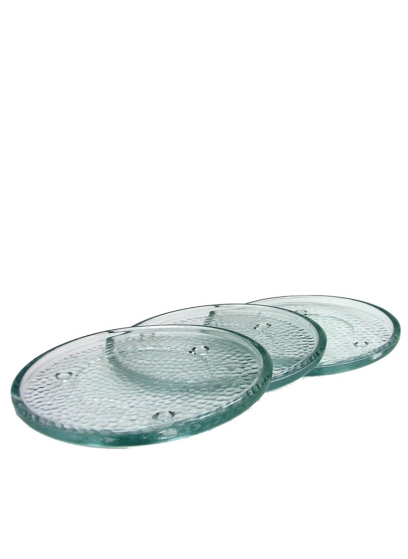 Luminessence Glass Candle Holder Clear 6 in. Beautiful Candle Trivet  - Image 3