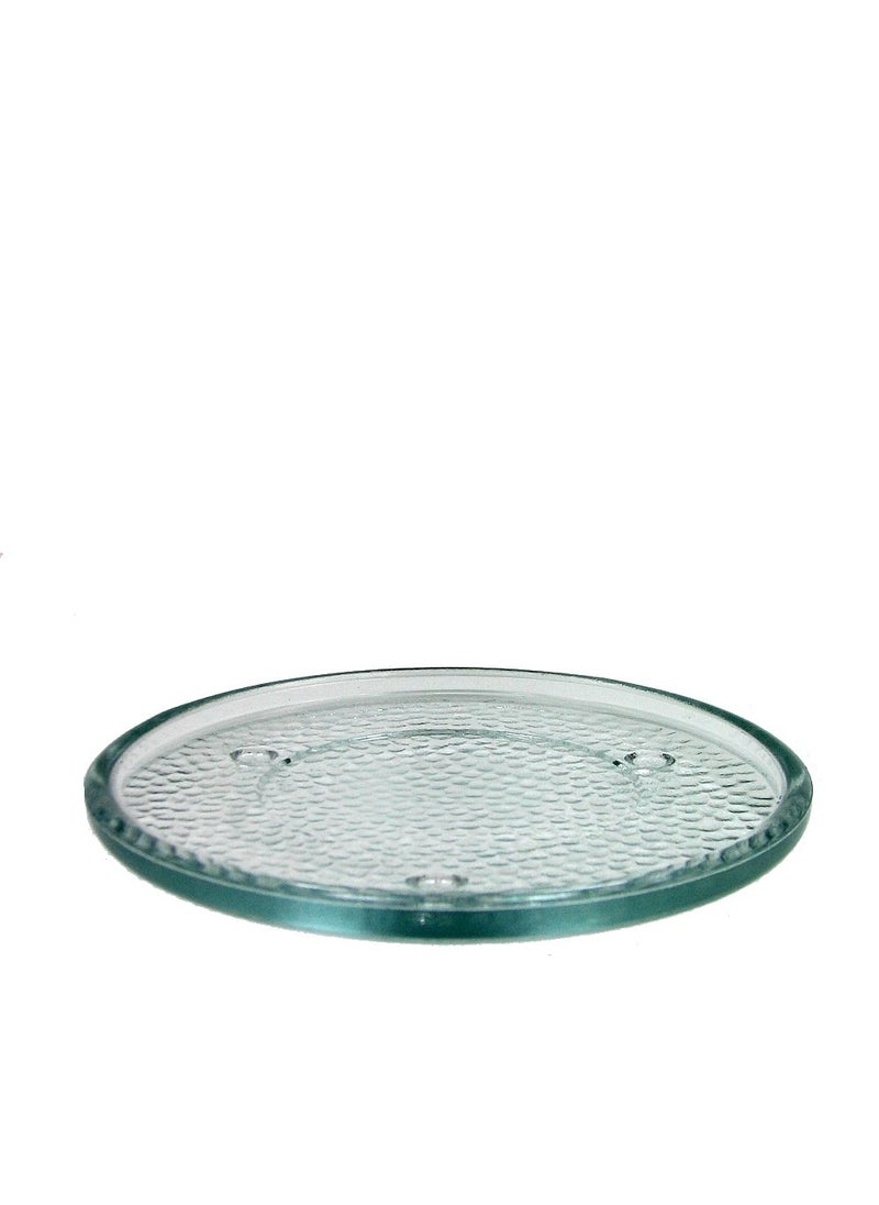 Luminessence Glass Candle Holder Clear 6 in. Beautiful Candle Trivet  - Image 1