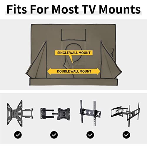 Easy-Going Waterproof Outdoor TV Cover for 65-70 inch TV with Bottom, Thick Fabric, Dustproof and Weatherproof TV Cover with Remote Control Pocket, Camel - Image 5