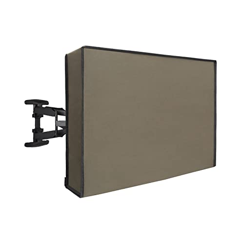 Easy-Going Waterproof Outdoor TV Cover for 65-70 inch TV with Bottom, Thick Fabric, Dustproof and Weatherproof TV Cover with Remote Control Pocket, Camel - Image 1