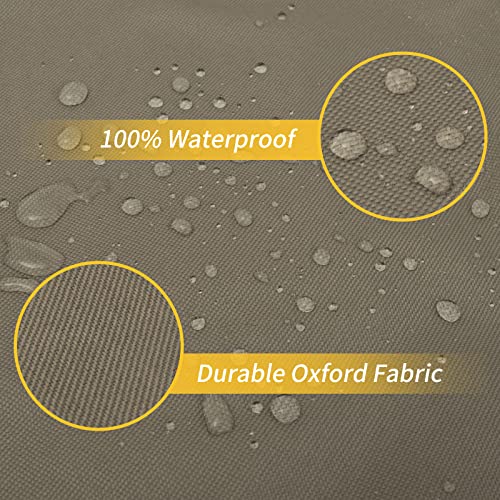 Easy-Going Waterproof Outdoor TV Cover for 65-70 inch TV with Bottom, Thick Fabric, Dustproof and Weatherproof TV Cover with Remote Control Pocket, Camel - Image 4