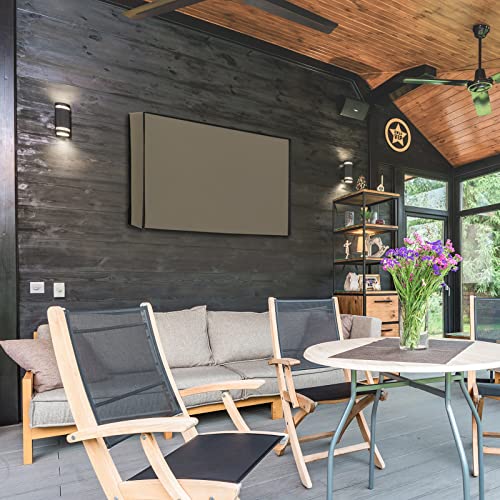 Easy-Going Waterproof Outdoor TV Cover for 65-70 inch TV with Bottom, Thick Fabric, Dustproof and Weatherproof TV Cover with Remote Control Pocket, Camel - Image 2