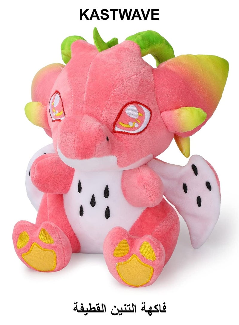 KASTWAVE Dragon Fruit Plush Toy, 22cm Red Food Drake Stuffed Animal Throw Plushie Pillow Doll, Cartoon Soft Stuffed Animal Figure Toy Plush Pillow Gift for Fans Kids - Image 1