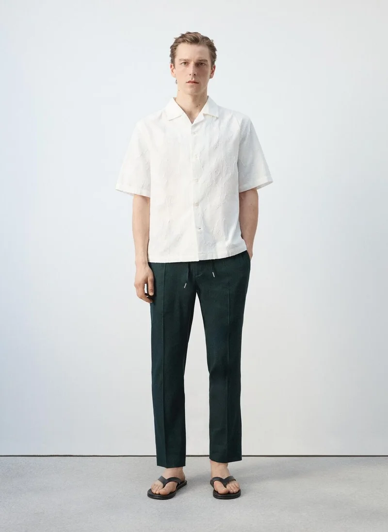 Mango Man  Regular-fit cotton bowling collar shirt for Men | Best Price UAE