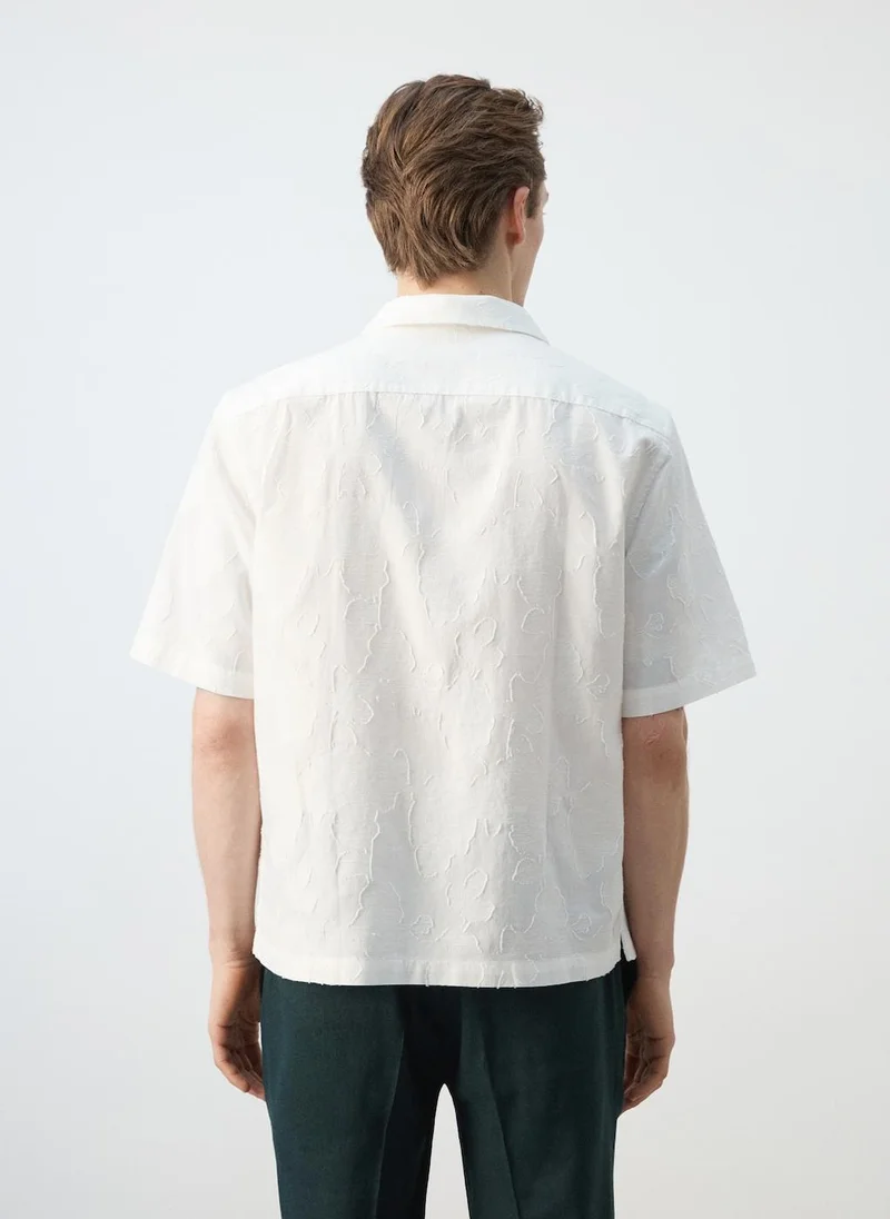 Mango Man Regular-fit cotton bowling collar shirt